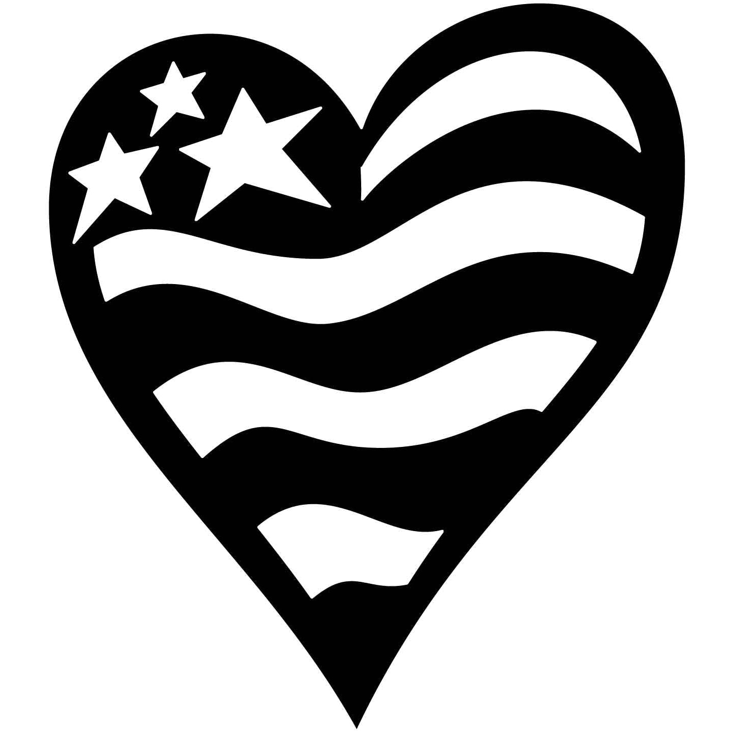 Heart American Flag Stencil – sheyb