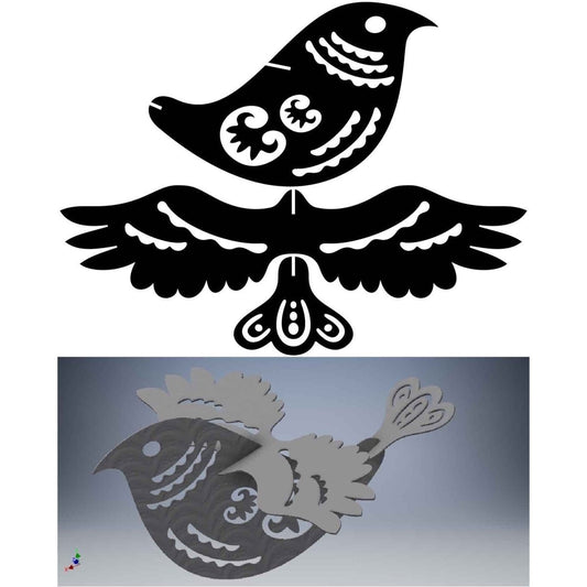 3D Puzzle Ornamental Bird and Scorpion-DXFforCNC.com-DXF Files cut ready cnc machines