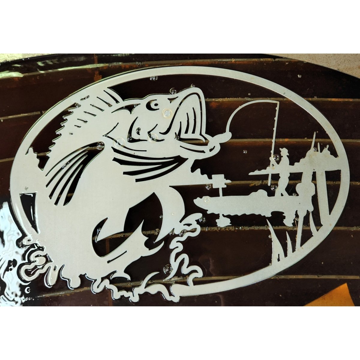 Fishing and Fisher Man Scene Oval-DXF File cut ready for CNC machines-dxfforcnc.com