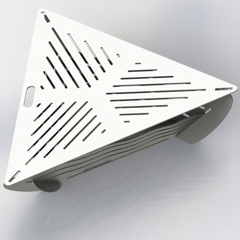 Collapsible Triangle Fire Pit DXF for CNC Wavy design with Grill-DXFforCNC.com