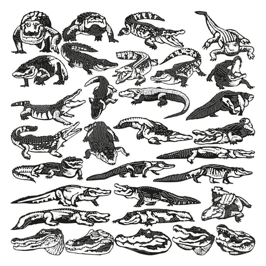 Prehistoric Power: American Alligator DXF Files | Unique Metal Wall Art