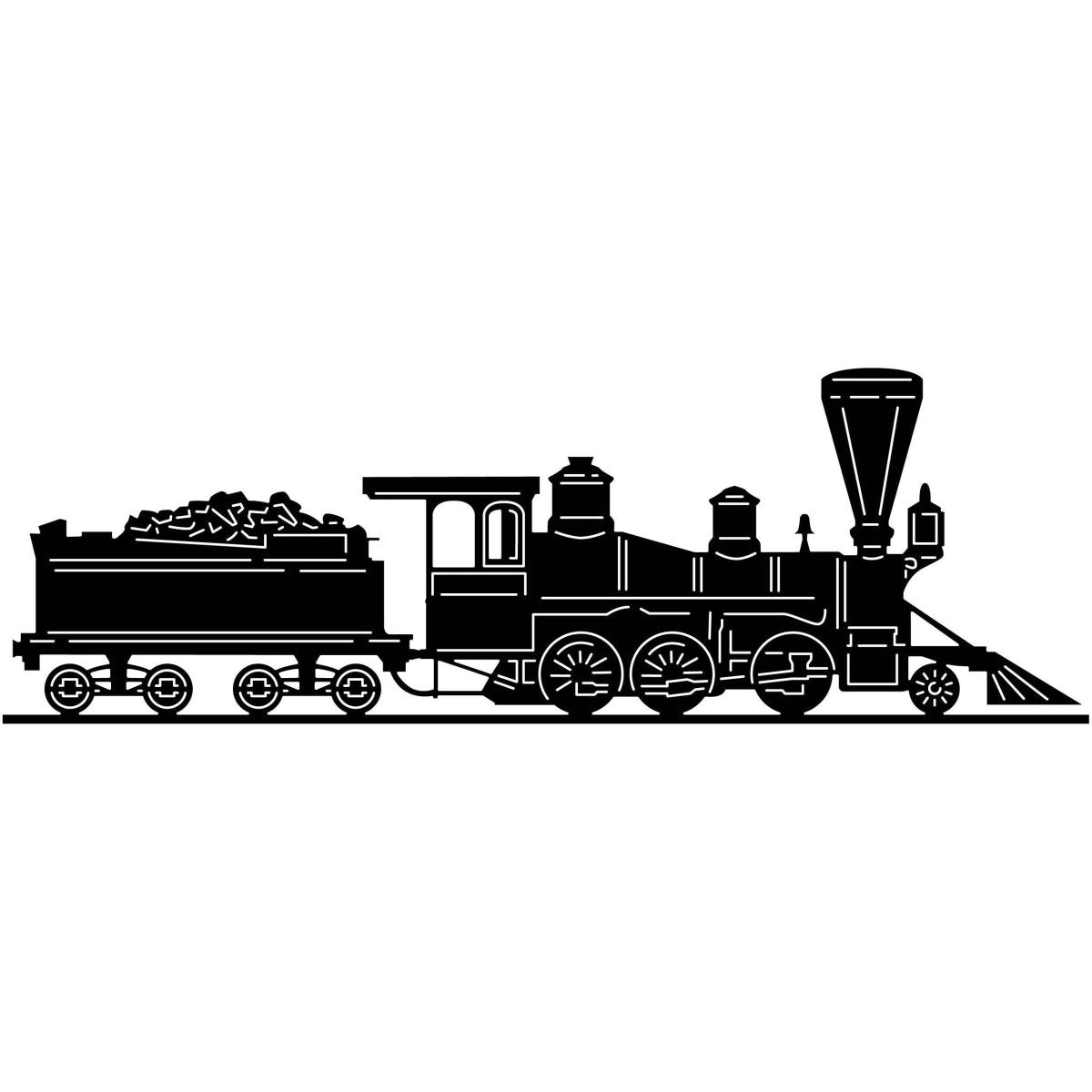 Antique Steam Locomotive Trains 01 DXF File Cut Ready for CNC