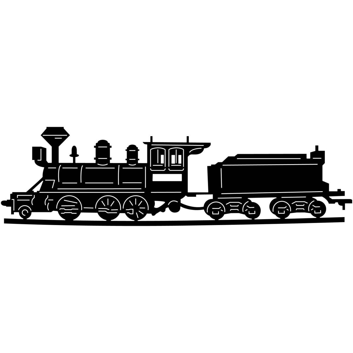 Antique Steam Locomotive Trains 05 DXF File Cut Ready for CNC