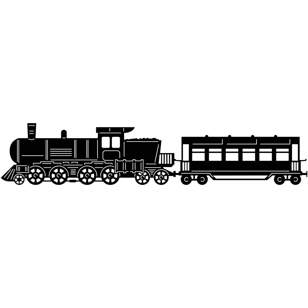 Antique Steam Locomotive Trains 18 DXF File Cut Ready for CNC