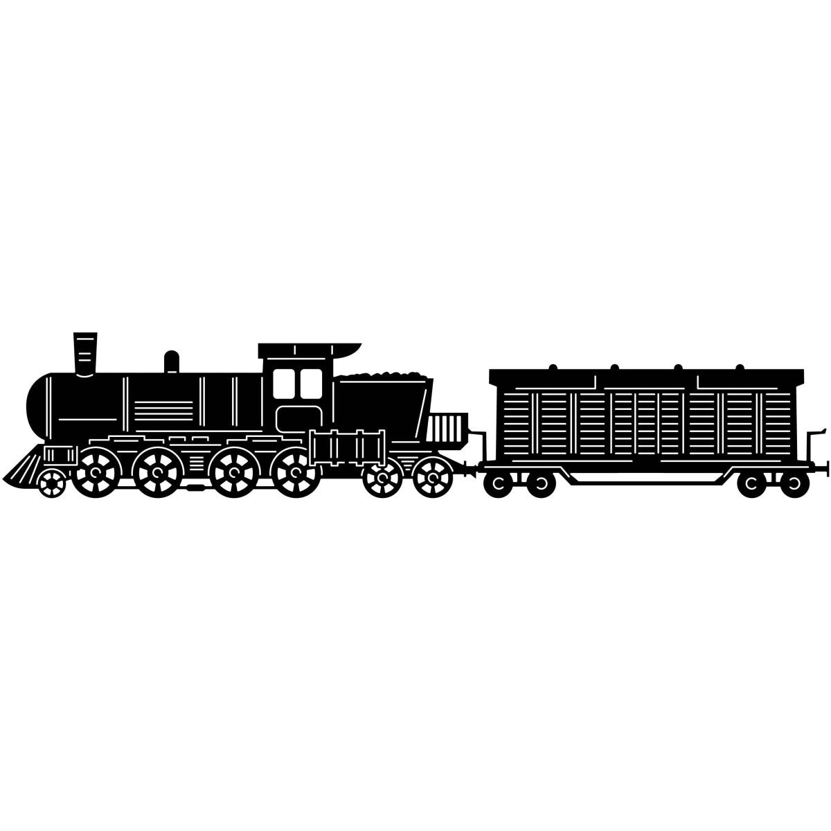 Antique Steam Locomotive Trains 19 DXF File Cut Ready for CNC