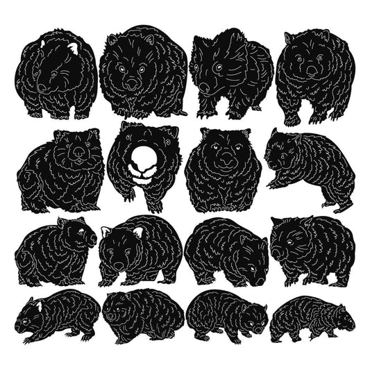 Australian Wombats-DXF files Cut Ready for CNC-DXFforCNC.com