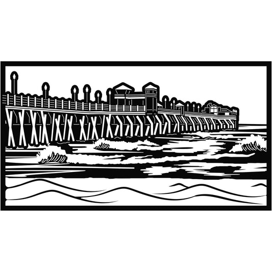 Beach Boat Pier View-DXF files Cut Ready for CNC-DXFforCNC.com