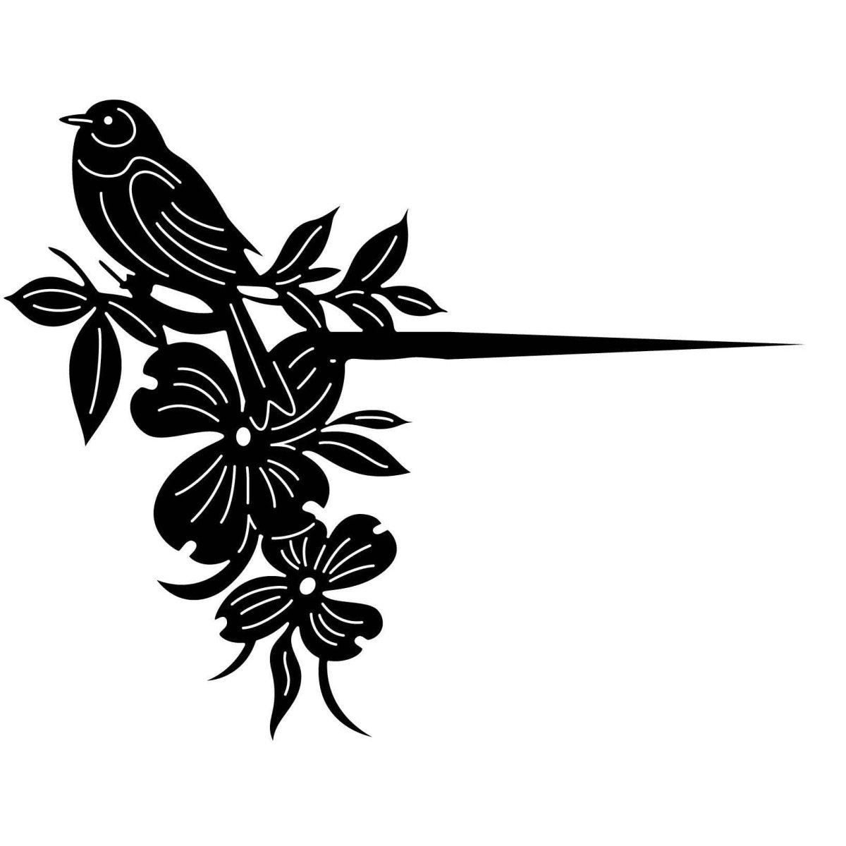 Bird on leaf and flowers with Spike