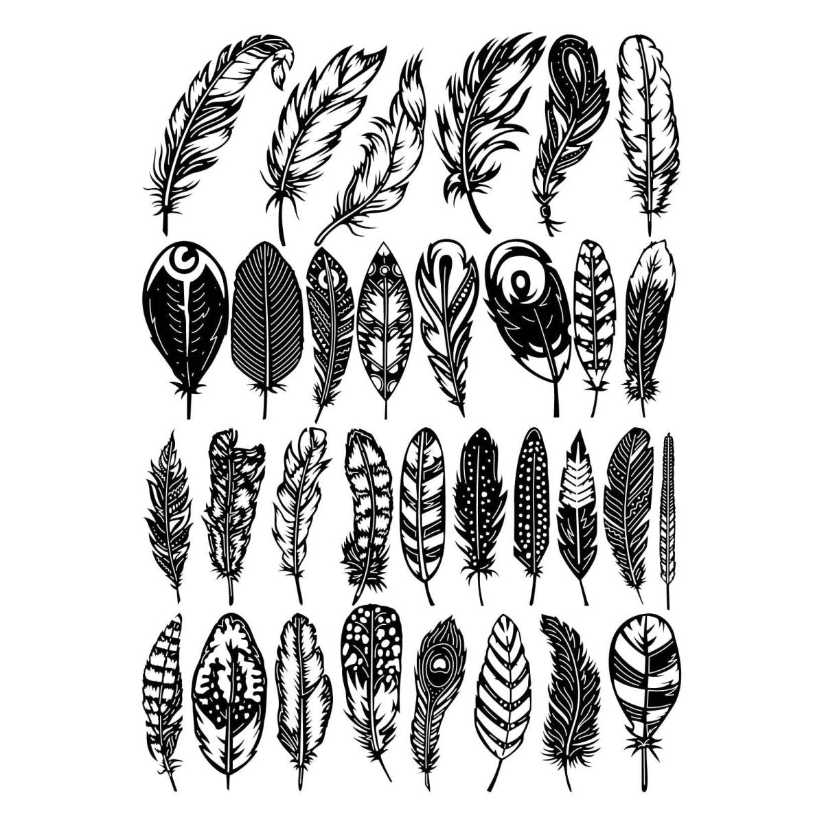 Birds Feathers-DXF files Cut Ready for CNC-DXFforCNC.com