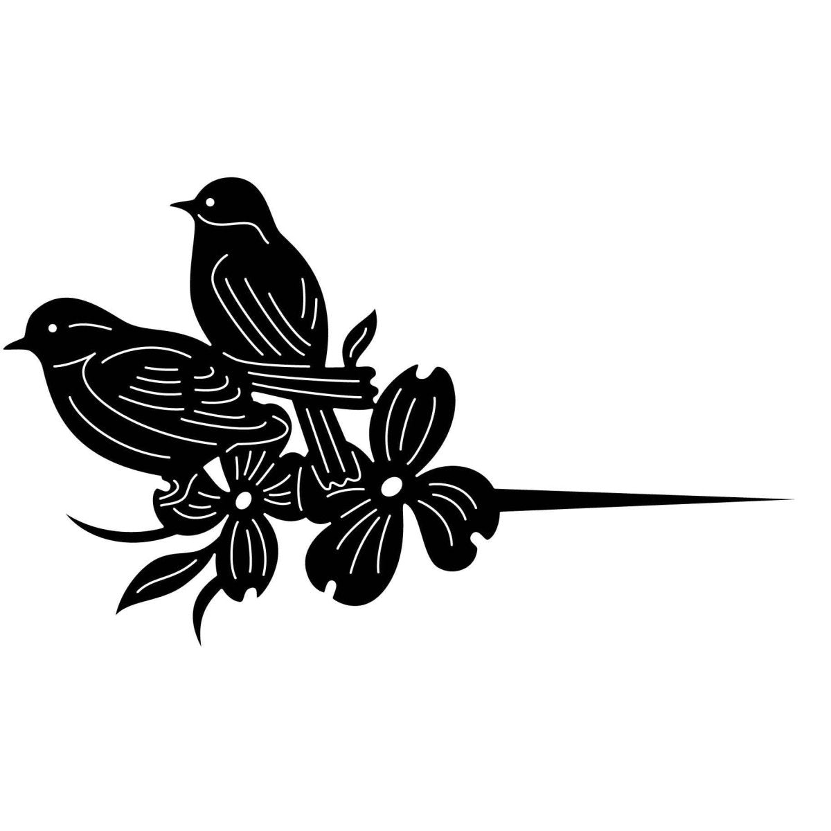 Birds on leaf and flowers with Spike