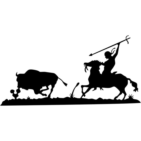 Bull Hunting Scene Free DXF file-Cut Ready for cnc machines-DXFforCNC.com