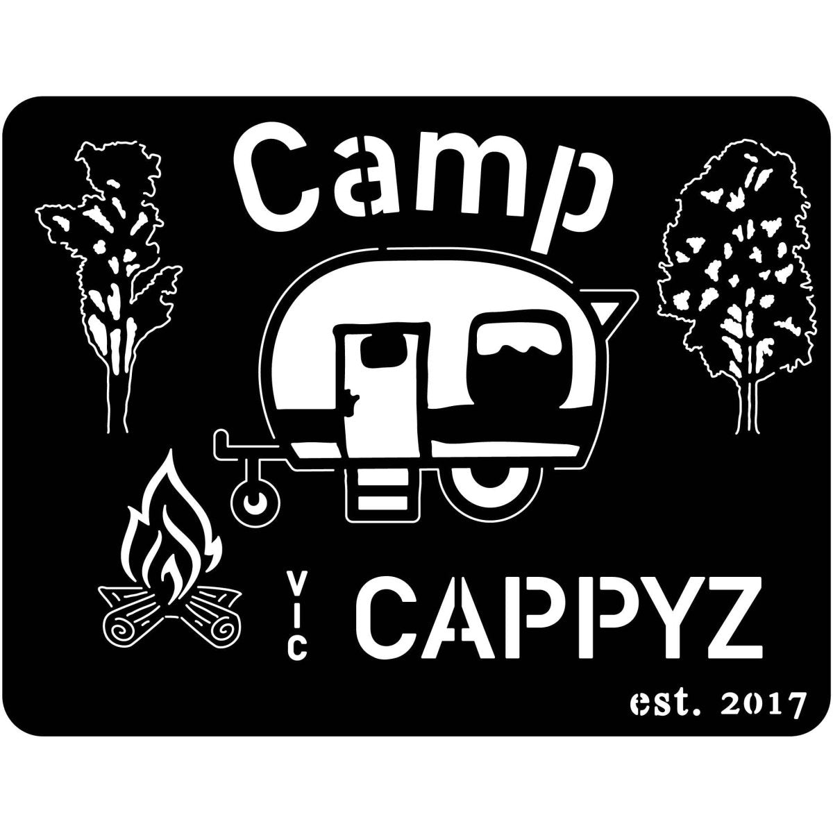 Camp Cappyz sign - DXF files Cut Ready CNC Designs -DXFforCNC.com 