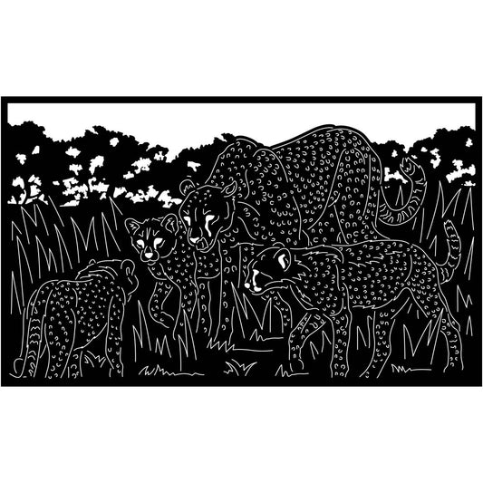 Cheetah Wild View-DXF files Cut Ready for CNC-DXFforCNC.com