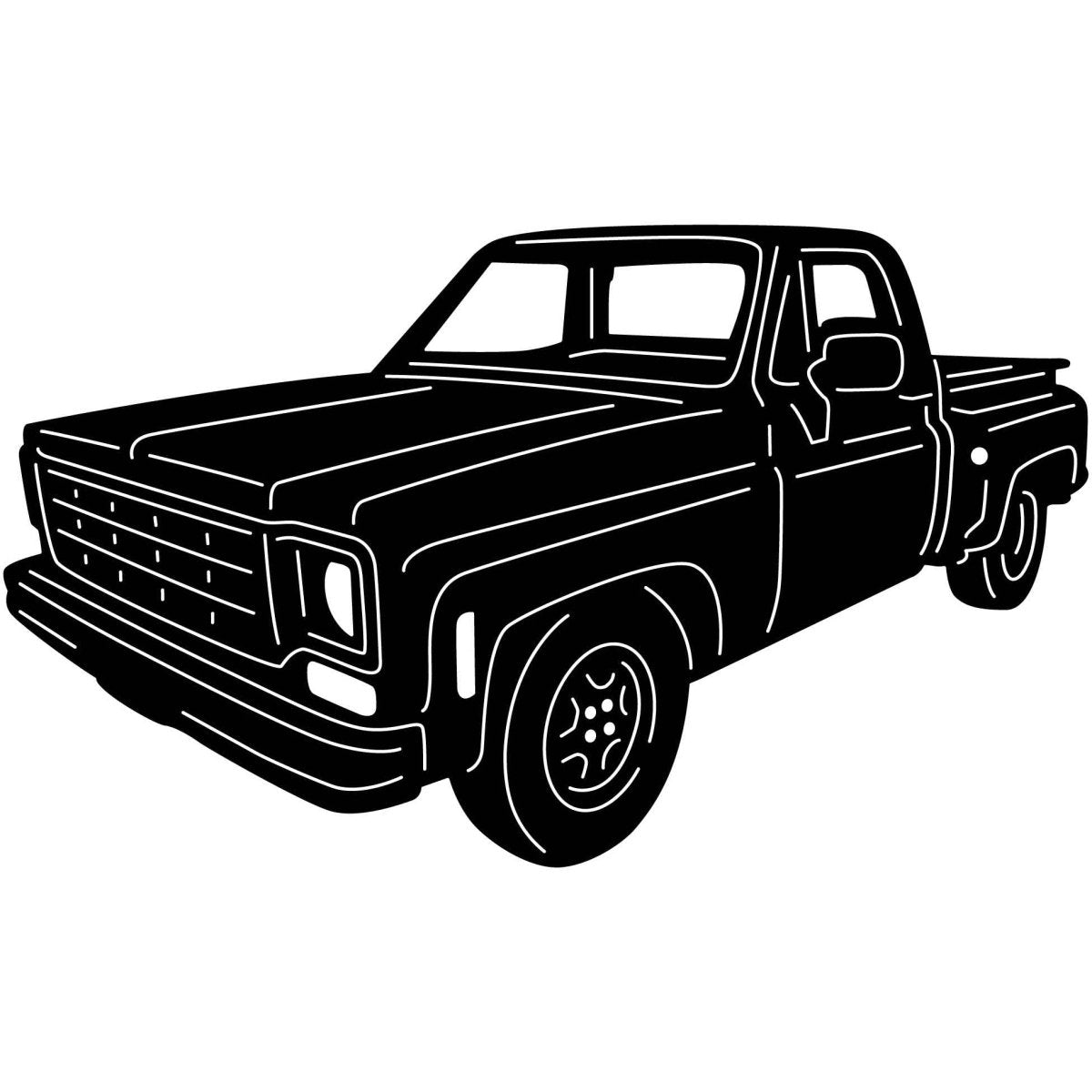 Chevy Truck-DXF File cut ready for CNC machines-dxfforcnc.com