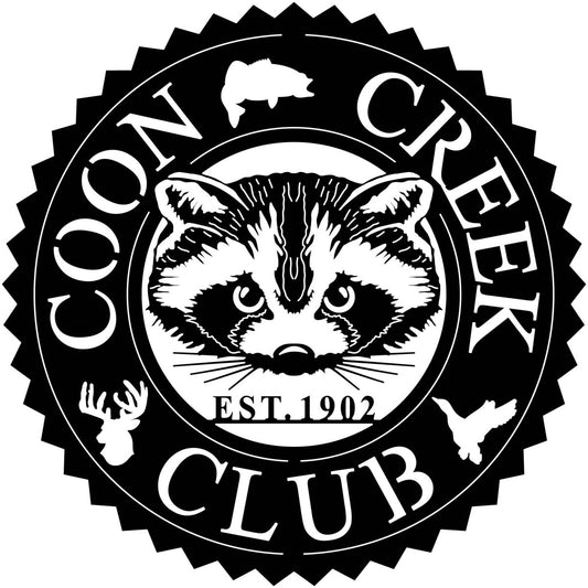 Coon Creek Club Sign-DXF files cut ready for cnc machines-dxfforcnc.com