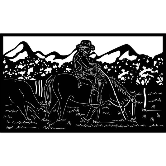 Cowboy and Farm View-DXF files Cut Ready for CNC-DXFforCNC.com