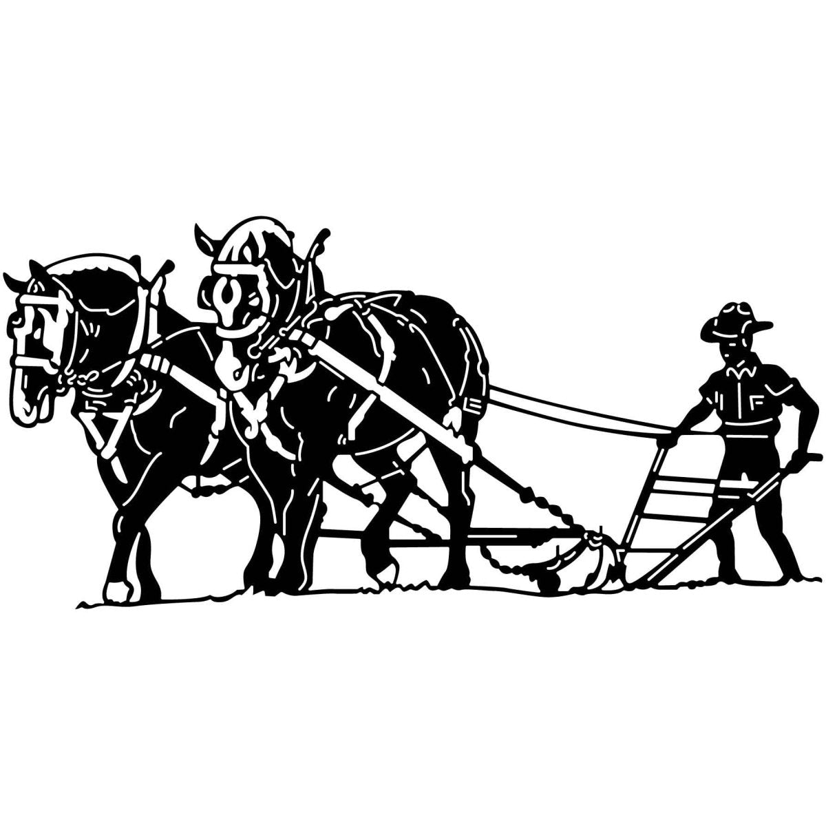 Cowboy and Plow Views-DXF files cut ready for cnc -DXFforCNC.com