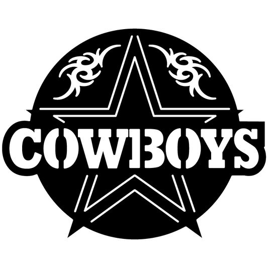 Cowboys Star and Ornaments-DXF file cut ready for cnc machines-DXFforCNC.com