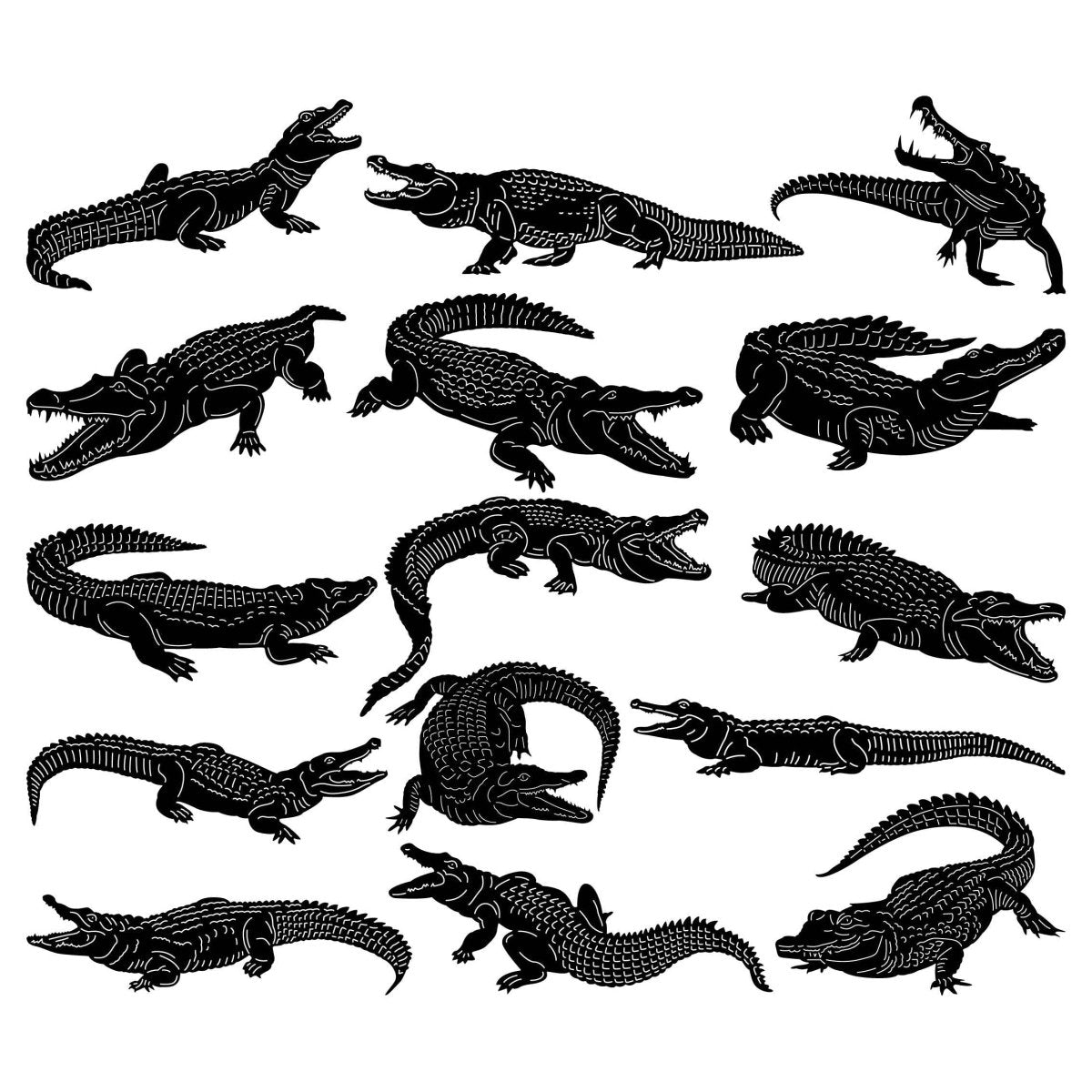 Crocodiles-dxf files cut ready for cnc machines-dxfforcnc.com