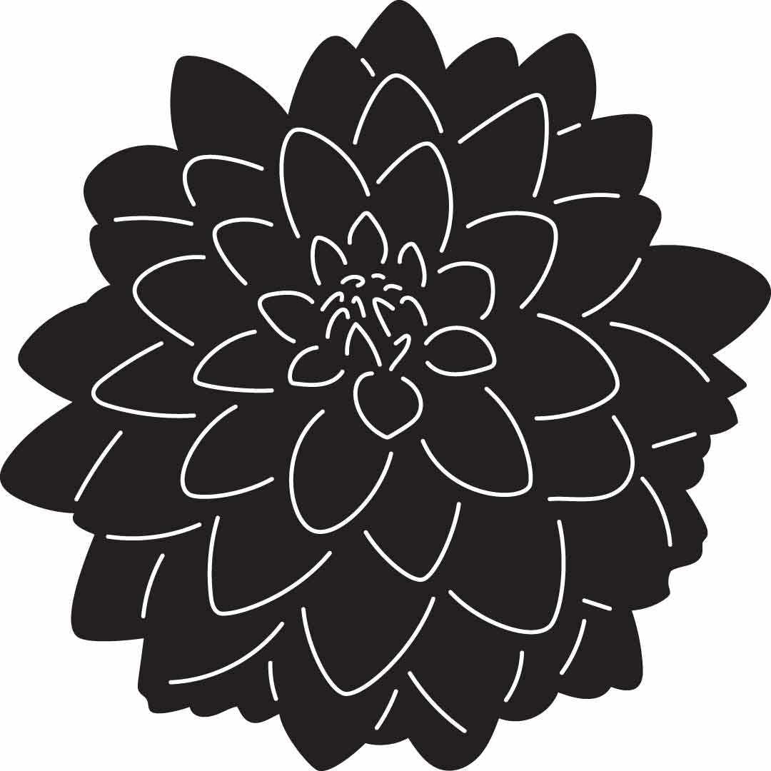 Dahlia Flower Free-DXF files cut ready for CNC-DXFforCNC.com