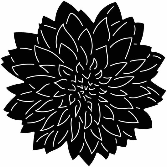 Dahlia Flower Free-DXF files cut ready for CNC-DXFforCNC.com