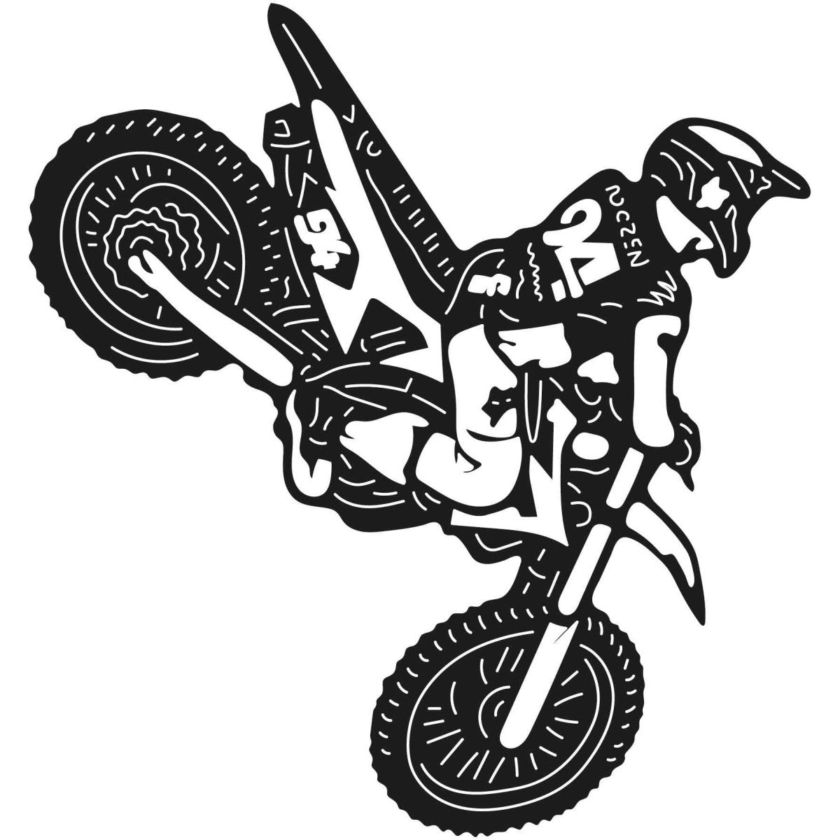 Dirt Bikes 040 DXF File Cut Ready for CNC