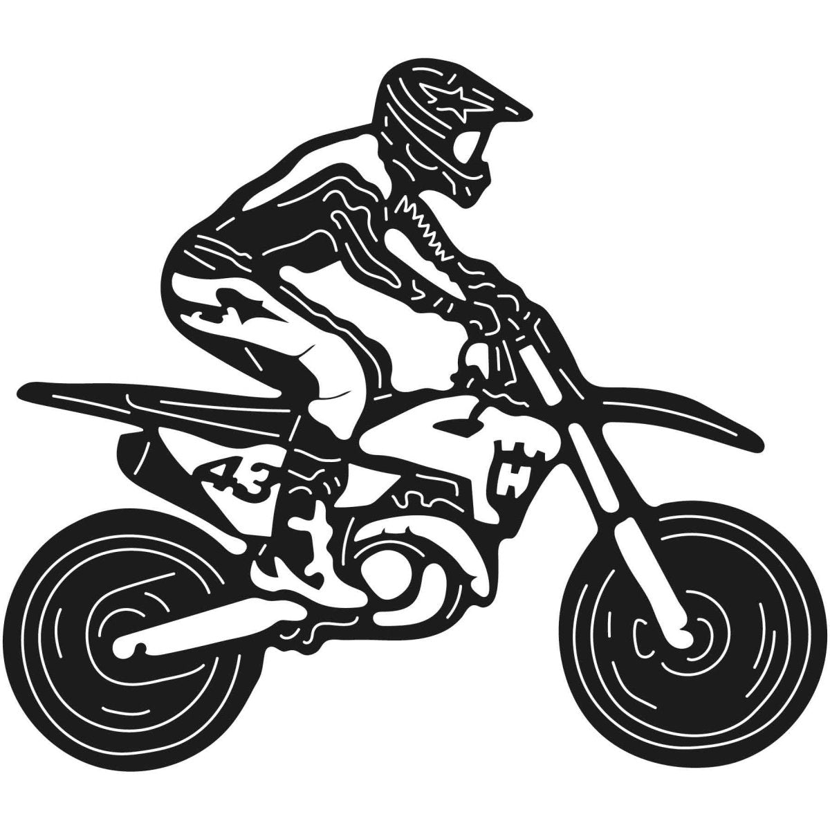 Dirt Bikes 048 DXF File Cut Ready for CNC