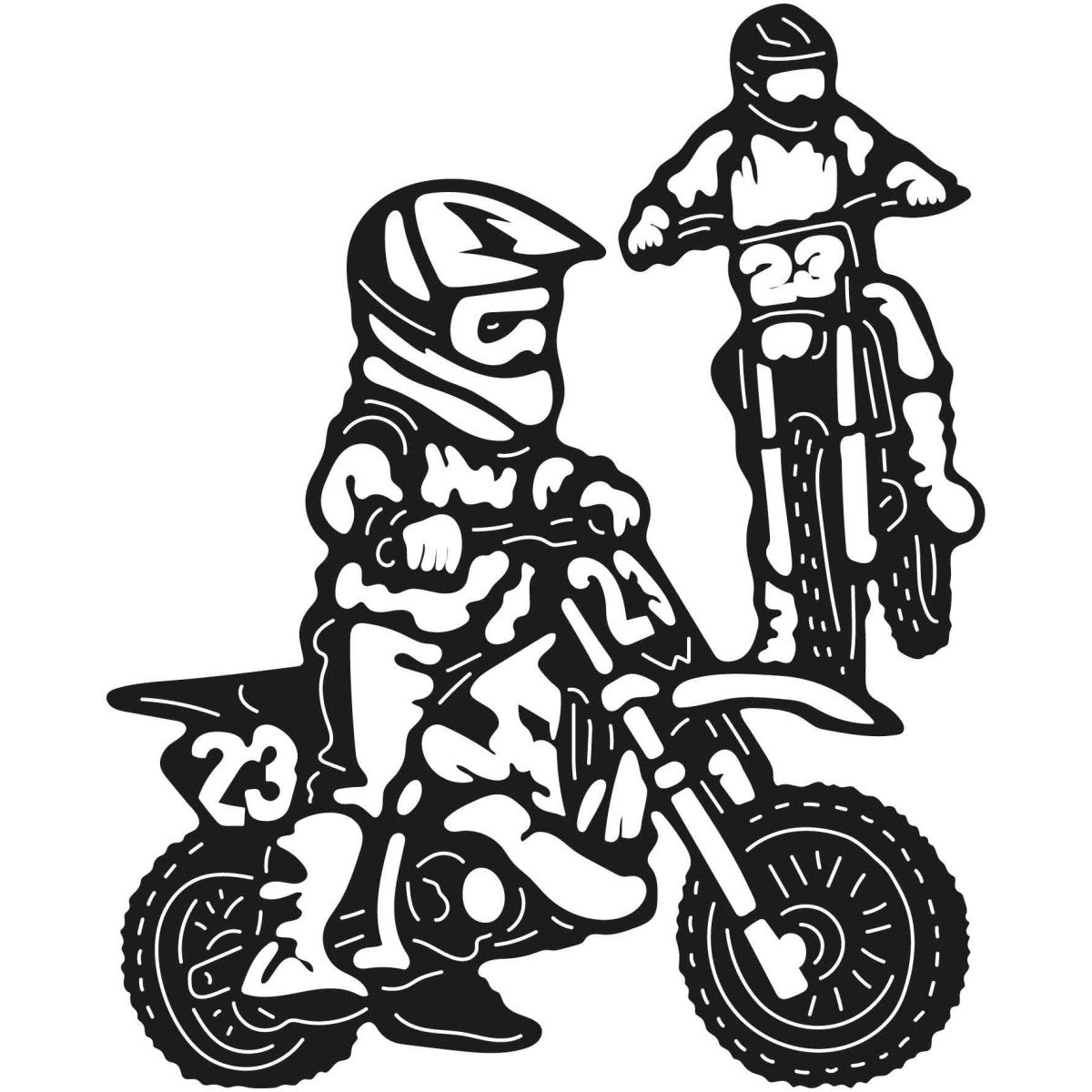 Dirt Bikes 058 DXF File Cut Ready for CNC