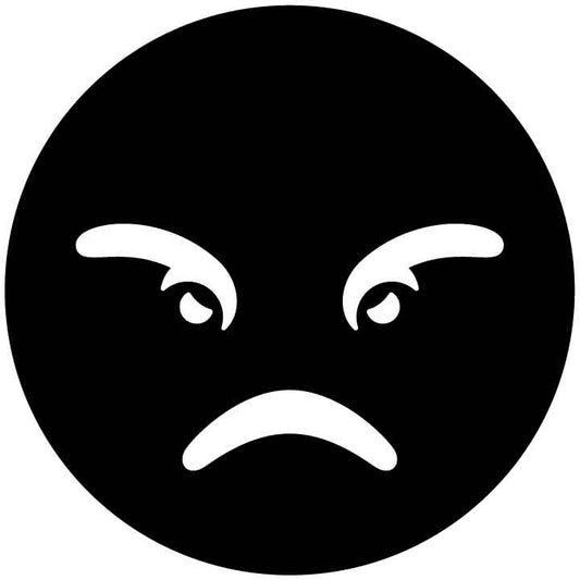 Emoji Angry Looking Face Free DXF File for CNC Machines-DXFforCNC.com