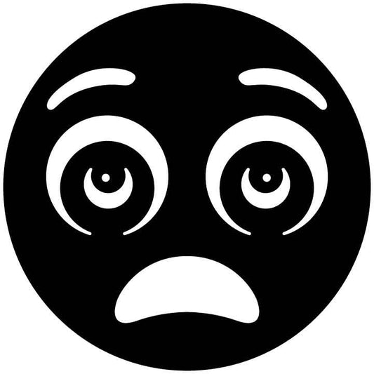 Emoji Fearful Face Free DXF File for CNC Machines-DXFforCNC.com