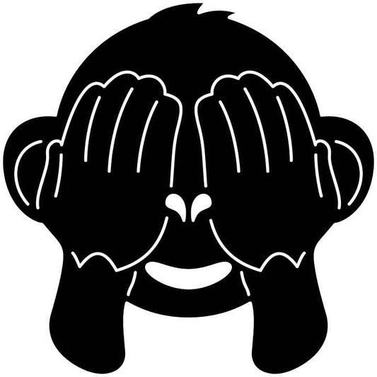 Emoji See no Evil Monkey Free DXF File for CNC Machines-DXFforCNC.com