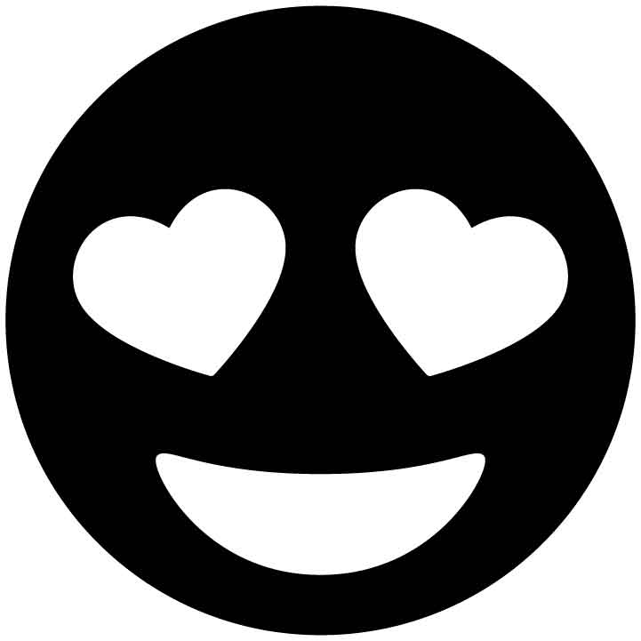 Emoji Smiling Face with Heart-Eyes Free DXF File for CNC Machines-DXFforCNC.com