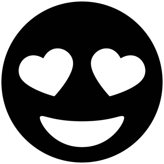 Emoji Smiling Face with Heart-Eyes Free DXF File for CNC Machines-DXFforCNC.com