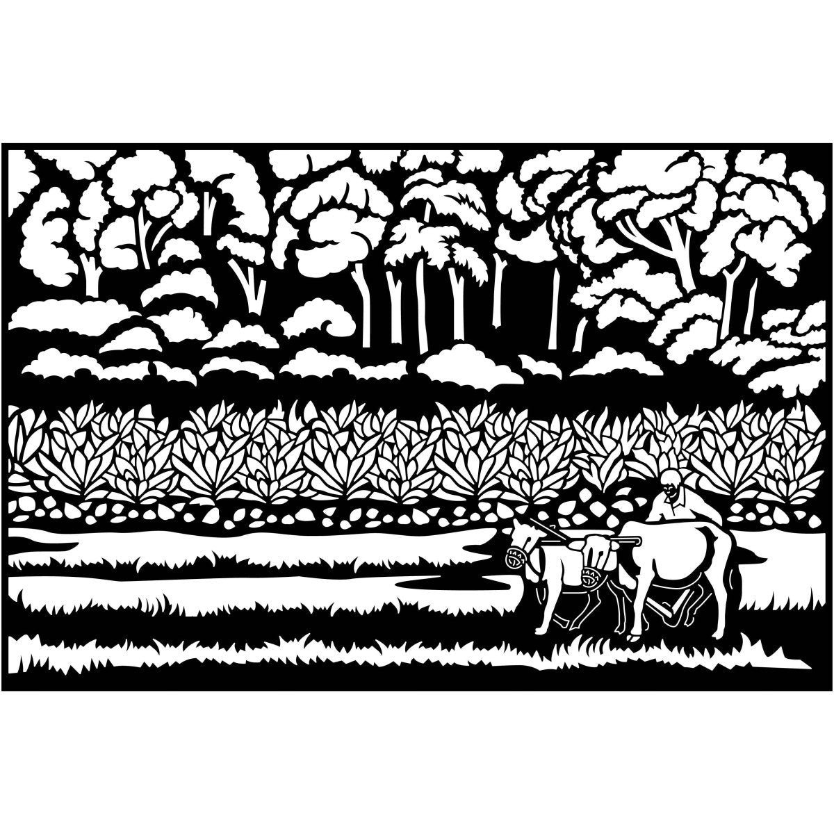 Farmer Plow Farms Scene-DXF files Cut Ready for CNC-DXFforCNC.com