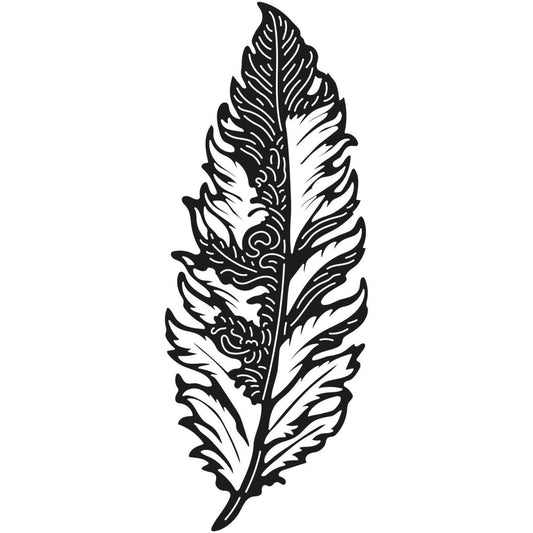 Feather Your Nest: FREE Feather Drawing DXF File | Delicate Metal Wall Art