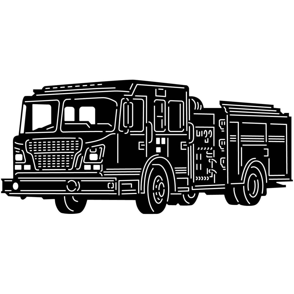 Fire Truck 10 DXF File Cut Ready for CNC