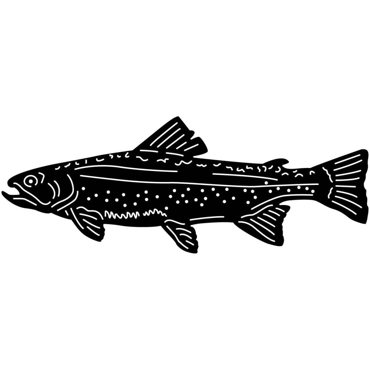 Underwater Fish-Brook Trout 01 DXF File Cut Ready for CNC