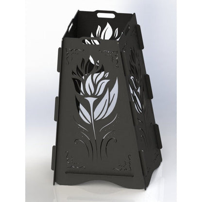 Fire Pit Vertical Collapsible Portable Flower-DXFforCNC.com