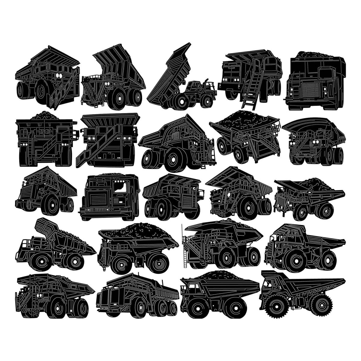 Goldfield Gaint Dump Trucks-DXF files Cut Ready for CNC-DXFforCNC.com