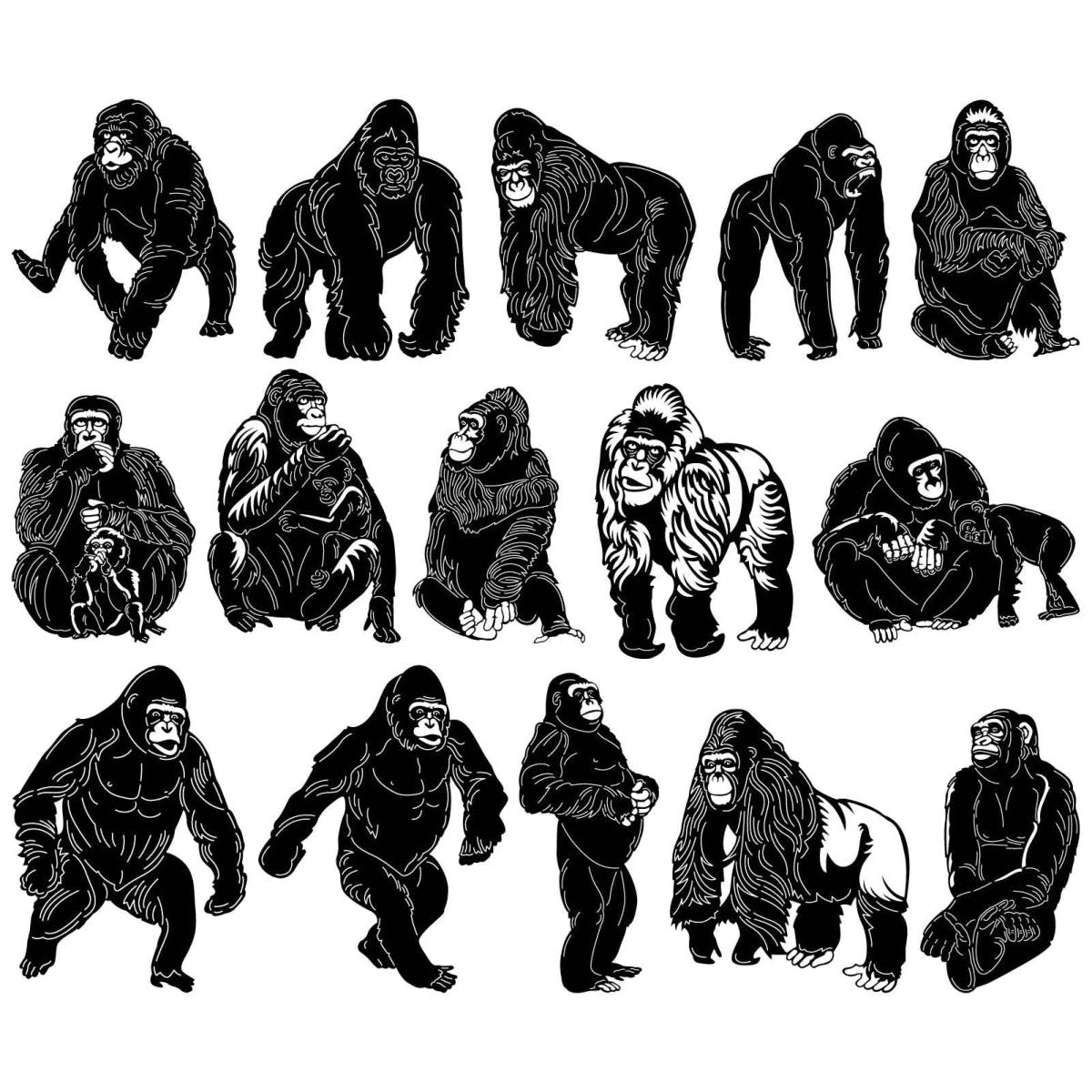 Gorillas-DXF files Cut Ready for CNC-DXFforCNC.com