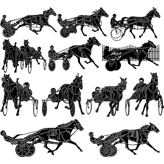 Trotting Harness Racing-DXF files Cut Ready for CNC-DXFforCNC.com