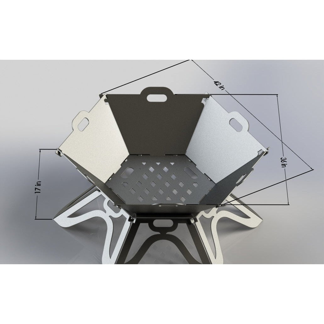 Fire Pit Hexagon Collapsible Portable Plain-DXF files-dxfforcnc.com