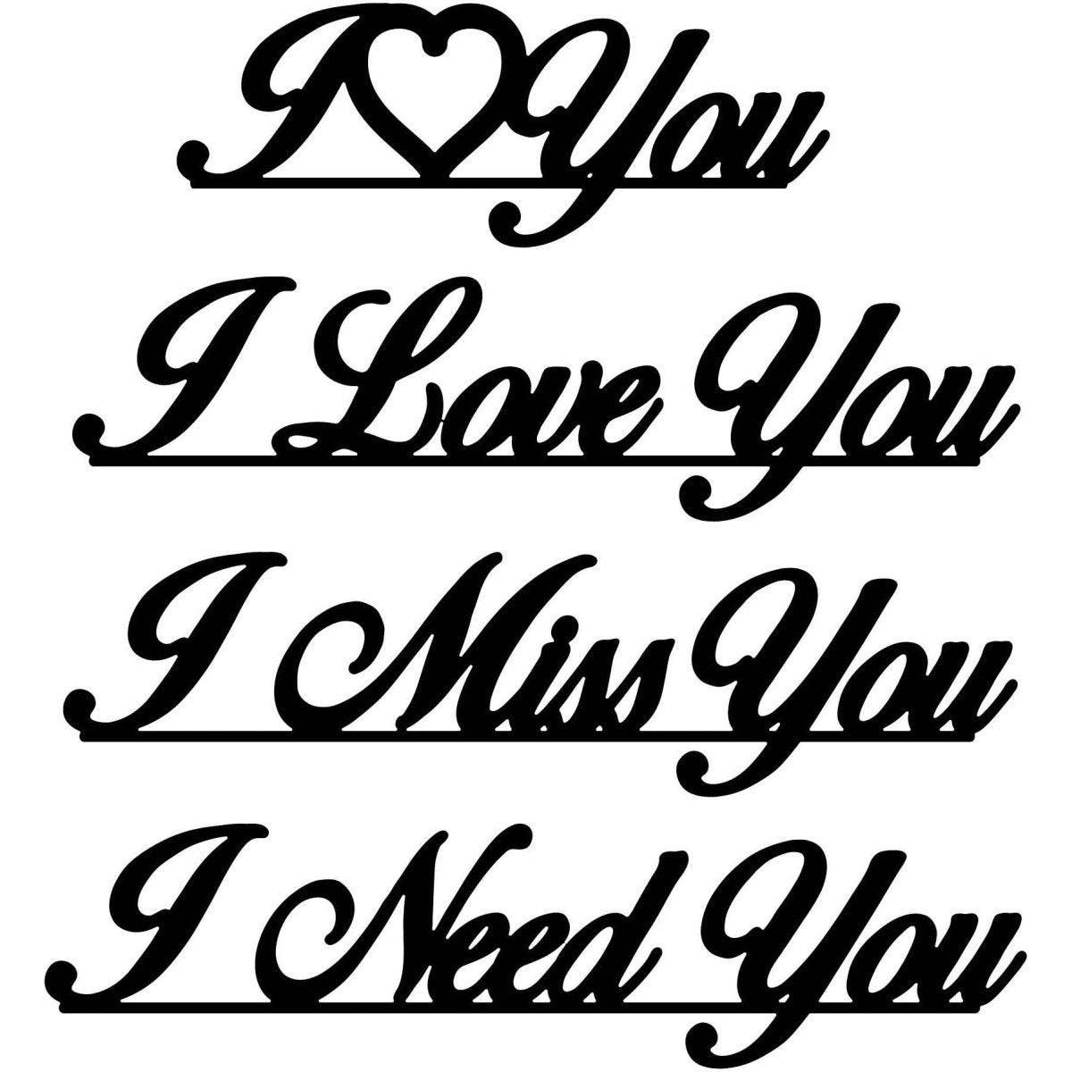 I-Love Miss Need-You 12 DXF File Cut Ready for CNC