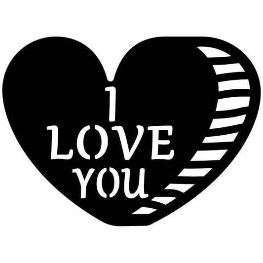 I Love You with Heart Free DXF files cut ready for CNC-DXFforCNC.com