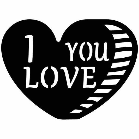 I Love You with Heart Free DXF files cut ready for CNC-DXFforCNC.com