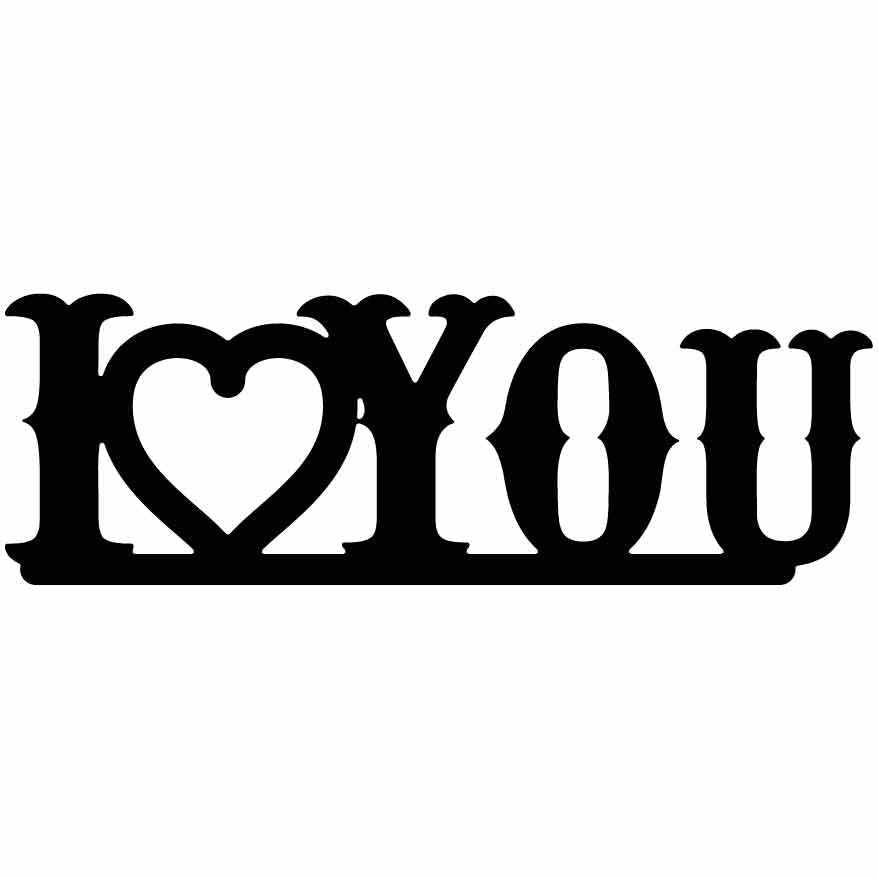 I Love You with Heart Free DXF files cut ready for CNC-DXFforCNC.com