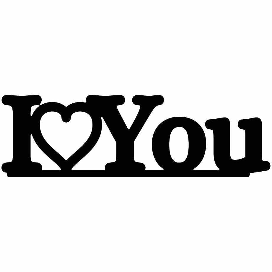 I Love You with Heart Free DXF files cut ready for CNC-DXFforCNC.com