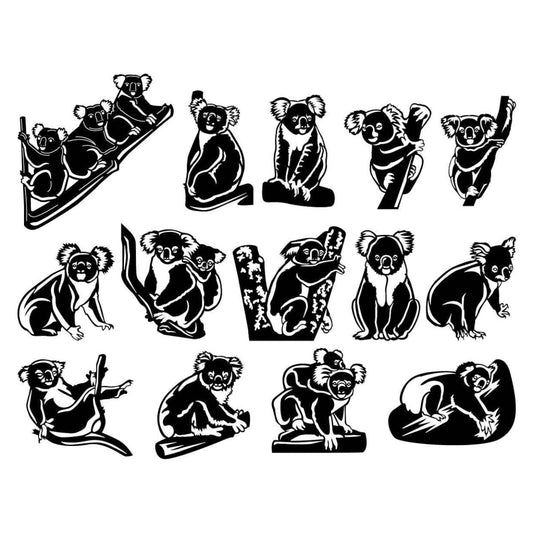 Australian Koala Bear-DXF files Cut Ready CNC Designs-DXFforCNC.com