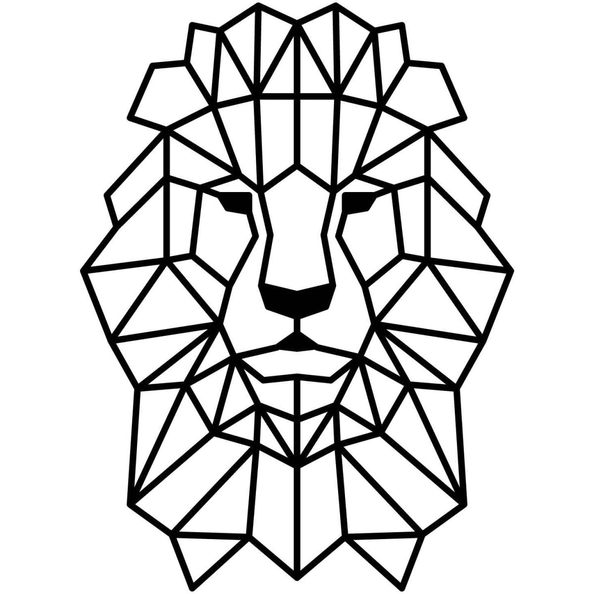 Lion Face Geometric-DXF files Cut Ready for CNC-DXFforCNC.com