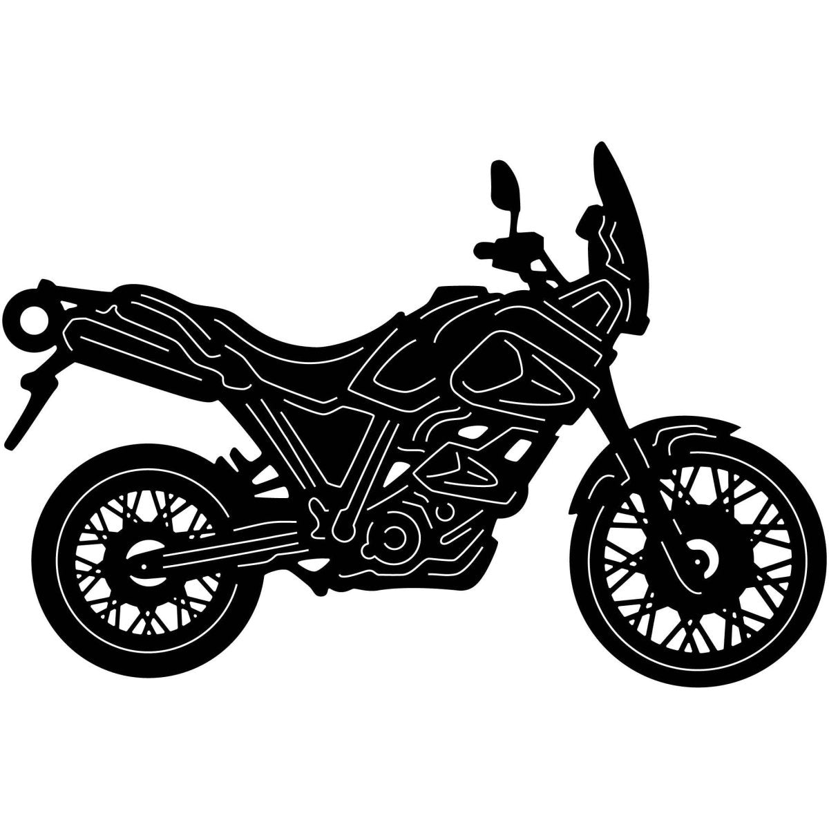 Motorcycle 003 With Ring DXF File Cut Ready for CNC